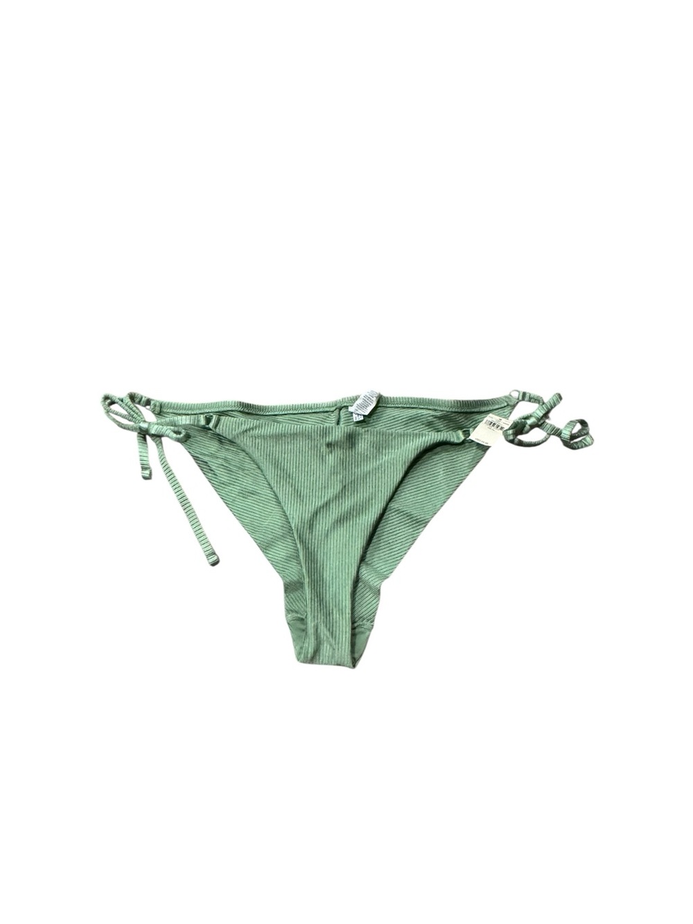 aerie Green Ribbed Tie-Side Bikini Bottoms XL